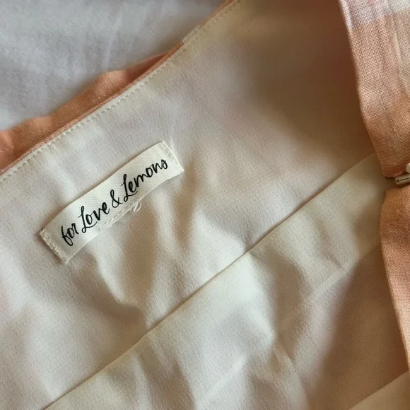For Love and Lemons Mini Linen Plaid Skirt in Medium Eugenia - Picture 4 of 6